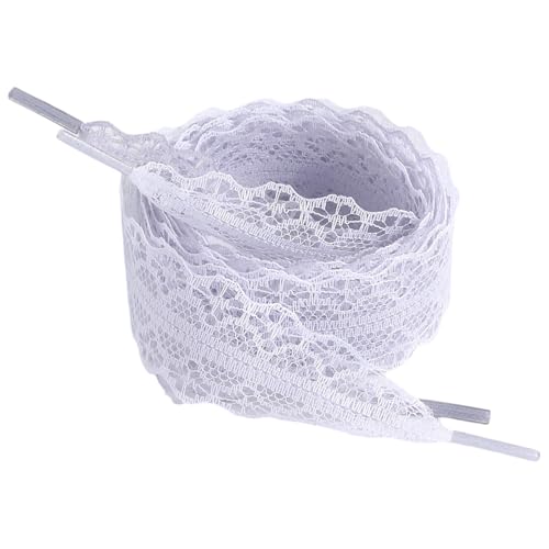 SUMMITDRAGON 1 Paar Spitzen Schnürsenkel Für Frauen Und Mädchen 3 Cm Breit Flaches Design Schuhschnürsenkel Für Turnschuhe Und Freizeitkleidung Schuhe Mode Spitzen Shoelaces von SUMMITDRAGON
