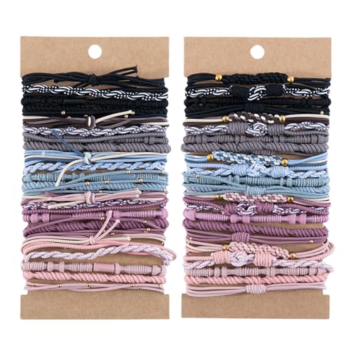 SUMMITDRAGON 24 Insgesamt Handgefertigte Haarbindungen Set Elastische Haarbänder Elastische Haarbindungen Handgewebtes Haarzubehör Für Jeden Anlass Geeignet von SUMMITDRAGON