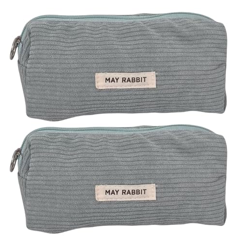 SUMMITDRAGON 2pcs Corduroy Bleistift Fall Für Kinder Schüler Erwachsener Erwachsener Großer Kapazität Stiftkoffer Reißverschlussbeutel Reisekosmetikbeutel Schreibtisch Organisatoren von SUMMITDRAGON