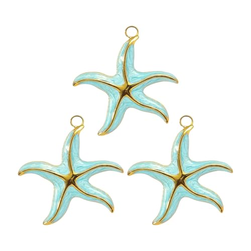 SUMMITDRAGON 3pcs Edelstahl Starfefische Sonnenblumen Schildkröten Sonnencharme Anhänger Für Frauen Halskette Schmuckzubehör Europäische Stil Ozean Themen Schmuckanhschaft Zauber von SUMMITDRAGON