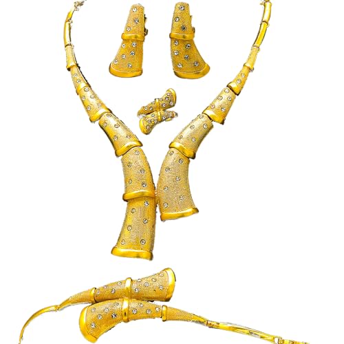 SUMMITDRAGON Afrikanische Blumenheizjuwerry Set Ohrringe Halskette Armreifen Ringe Für Weihnachtsgeschenke Mode Frauen Schmuck Hochzeitsgeschenk von SUMMITDRAGON