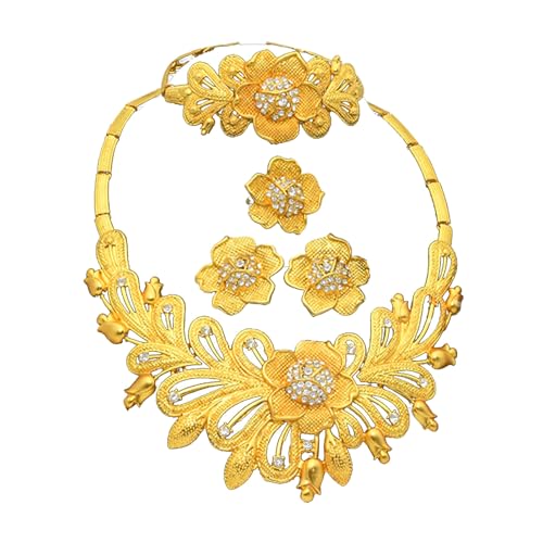 SUMMITDRAGON Afrikanische Blumenheizjuwerry Set Ohrringe Halskette Armreifen Ringe Für Weihnachtsgeschenke Mode Frauen Schmuck Hochzeitsgeschenk SUMMITDRAGON Afrikanische Blumenheizjuwerry Set Ohrringe Halskette Armreifen Ringe Für Weihnachtsgeschenke Mode Frauen Schmuck Hochzeitsgeschenk von SUMMITDRAGON