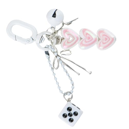 SUMMITDRAGON BOUDS Keychains Für Mädchen Schöne Autos Schlüsselbund Zubehör Schlüssel Geldbeutel Handtasche Charme Frauen Würfel Herz Bögen Schlüsselbundauto Schlüsselringe von SUMMITDRAGON