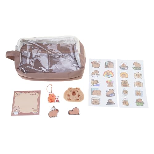 SUMMITDRAGON Bleistiftkoffer Mit Großer Kapazität Mit Aufkleber Cartoon Tierstifte Beutel Tasche Schöne Stifttasche Geschenk Für Schüler Cartoon Capybara Großer Kapazitätsfall Für Die Schule von SUMMITDRAGON