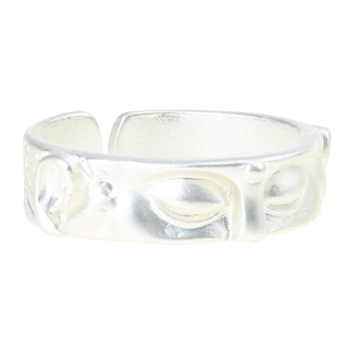 SUMMITDRAGON Buddhas Halb Gesichtsgeformte Ringe Verstellbare Offene Ringe Fingerringe Dekoration Elegantes Schmuckzubehör Für Partys von SUMMITDRAGON