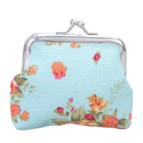 SUMMITDRAGON Canvas Blumen Rosenblumenmünze Geldbörse Kuss Schloss Wechsel Geldbeutel Vintage Schmucktaschen Beutel Kleine Frauen Brieftasche Clutches Brieftaschenhandtaschen Für Frauen von SUMMITDRAGON