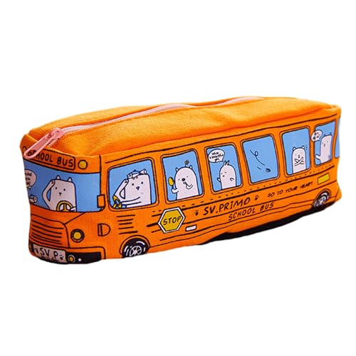 SUMMITDRAGON Cartoon Bus Bleistift Hülle Große Kapazität Leinwand Stiftbeutel Multifunktionaler Stifthalterbeutel Reißverschlussbeutel Für Schüler SUMMITDRAGON Cartoon Bus Bleistift Hülle Große Kapazität Leinwand Stiftbeutel Multifunktionaler Stifthalterbeutel Reißverschlussbeutel Für Schüler von SUMMITDRAGON
