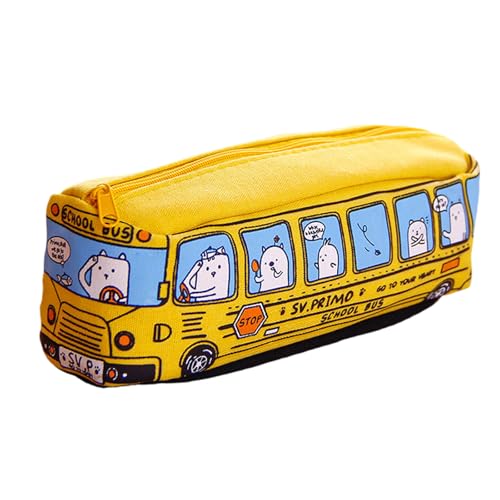 SUMMITDRAGON Cartoon Bus Bleistift Hülle Große Kapazität Leinwand Stiftbeutel Multifunktionaler Stifthalterbeutel Reißverschlussbeutel Für Schüler SUMMITDRAGON Cartoon Bus Bleistift Hülle Große Kapazität Leinwand Stiftbeutel Multifunktionaler Stifthalterbeutel Reißverschlussbeutel Für Schüler von SUMMITDRAGON