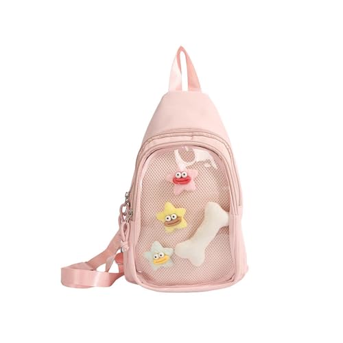 SUMMITDRAGON Clear Itabag Chest Chest Bag Transparent Itabag Crossbody Rucksack Modeschleuder Handtasche Daypack Für Damen Crossbody Rucksack Schulter von SUMMITDRAGON