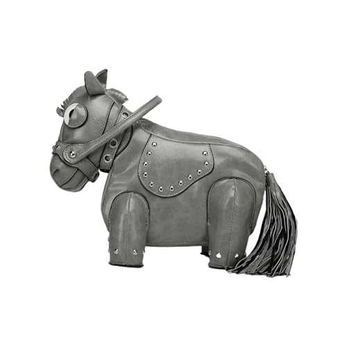 SUMMITDRAGON Damen Modische Pferdehörde Crossbody Bag Lustige Designs Umhängetasche PU Leder Handtasche Trendy Ladies Geldbeutel von SUMMITDRAGON