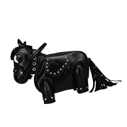 SUMMITDRAGON Damen Modische Pferdehörde Crossbody Bag Lustige Designs Umhängetasche PU Leder Handtasche Trendy Ladies Geldbeutel von SUMMITDRAGON