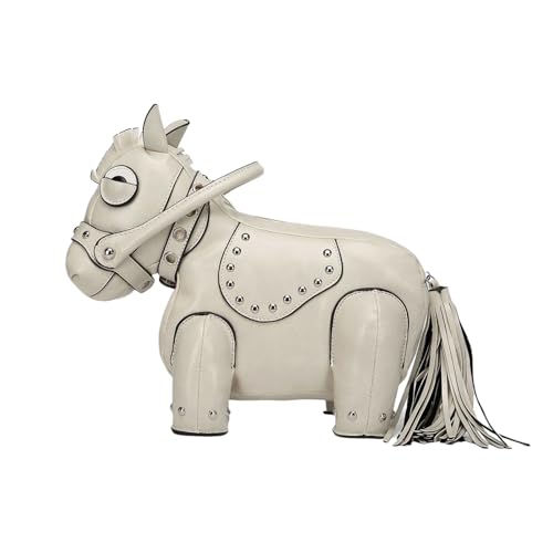 SUMMITDRAGON Damen Modische Pferdehörde Crossbody Bag Lustige Designs Umhängetasche PU Leder Handtasche Trendy Ladies Geldbeutel von SUMMITDRAGON