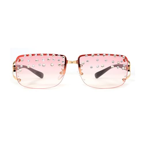 SUMMITDRAGON Dekorative Strasssteine Brillen Trendsetters Für Urlaubskleid Metall Randless Shades Retro Fashion Photo Requisiten Komfortable Sonnenbrille von SUMMITDRAGON