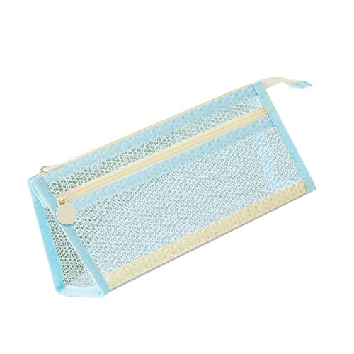 SUMMITDRAGON Doppelschichten Bleistiftkoffer Stiftbeutel Große Kapazität Stiftkoffer Stifte Beutel Taschen Schreibtisch Organisatoren Für Schüler Klar Doppelschichten Mesh Organisatoren von SUMMITDRAGON