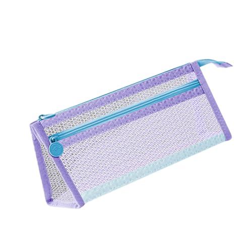 SUMMITDRAGON Doppelschichten Bleistiftkoffer Stiftbeutel Große Kapazität Stiftkoffer Stifte Beutel Taschen Schreibtisch Organisatoren Für Schüler Klar Doppelschichten Mesh Organisatoren von SUMMITDRAGON