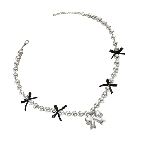 SUMMITDRAGON Einzigartige Perlenkette Mit Einem Zarten Bowknot Handwerk Für Stilvolle Frauen Suchen Hübsche Und Elegante Schmuckzubehör Accessoire Halskette von SUMMITDRAGON