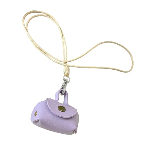 SUMMITDRAGON Einzigartige Und Farbenfrohe PU Leder Halskette Bag Pendellennhalte Accessoire Ideal Zum Verbesserung Von Outfits Bei Der Arbeit Oder Einer Lässigen Veranstaltung Dopaminfarbe Halskette von SUMMITDRAGON