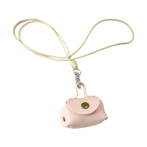 SUMMITDRAGON Einzigartige Und Farbenfrohe PU Leder Halskette Bag Pendellennhalte Accessoire Ideal Zum Verbesserung Von Outfits Bei Der Arbeit Oder Einer Lässigen Veranstaltung Dopaminfarbe Halskette von SUMMITDRAGON