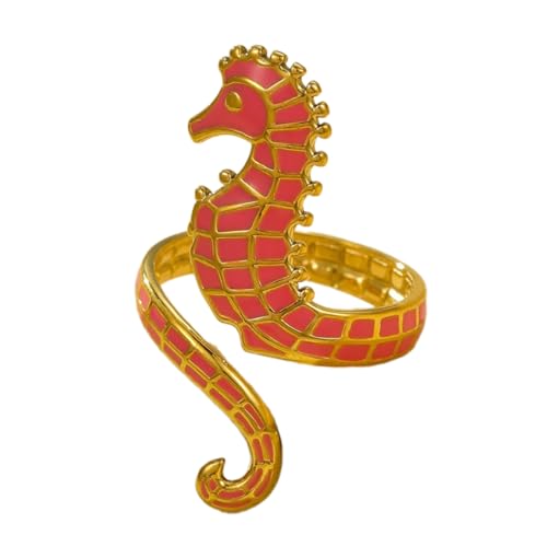 SUMMITDRAGON Elegant Oil Drop Seahorse Ringe Modern von SUMMITDRAGON