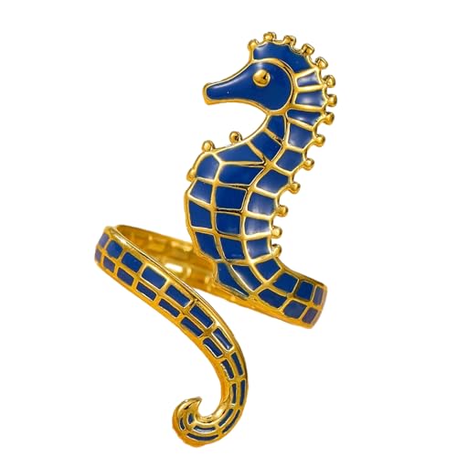 SUMMITDRAGON Elegant Oil Drop Seahorse Ringe Modern von SUMMITDRAGON