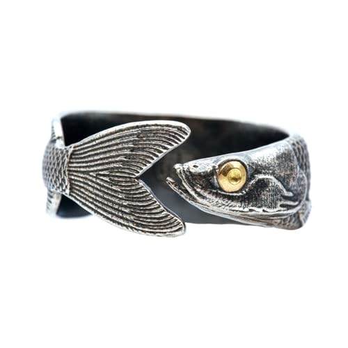SUMMITDRAGON Elegante Fische Inspirieren Verstellbare Ringe Handwerk Von Robusten Legierungsmaterialien Bequeme Dekoration Für Zeit Verstellbare Fischringe von SUMMITDRAGON