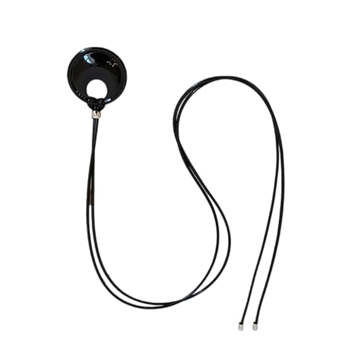 SUMMITDRAGON Elegante Kabel Halskette Mit Runden Anhänger Jugendlicher PU Kabel Halskette Mit Runden Ringen Anhänger Für Modeliebhaber Symbolisch von SUMMITDRAGON