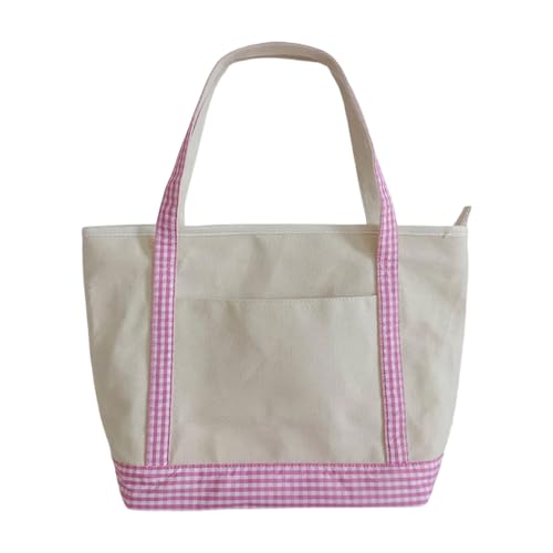 SUMMITDRAGON Elegante Karierte Leinwand Carryall Tasche Langlebig Geräumiges Design Für Arbeit Pendelpendel Casual Outings Multi Purpose Checked Carryall Tasche Für Studenten von SUMMITDRAGON