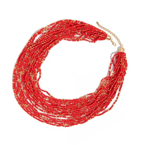 SUMMITDRAGON Elegante Perlen Halskette Charme Perlen Armband Mehrschichtkette Geeignet Für Mode Outfit Halskette von SUMMITDRAGON
