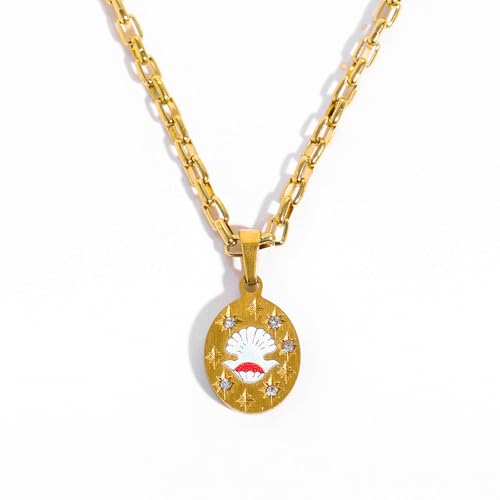 SUMMITDRAGON Elegantes Handbemalte Design Halskette Elegante Handbemalte Halskette Colarbone Kette Für Mehrere Gelegenheiten Stabil Geeignet von SUMMITDRAGON