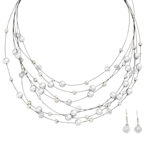 SUMMITDRAGON Exquisite Farbenfrohe Perlenschmuckensembles Funkelnde Multipel Schicht Perlen Perlen Halskette Charme Und Ohrringe Accessoire Trendy Ohrringe Set Set SUMMITDRAGON Exquisite Farbenfrohe Perlenschmuckensembles Funkelnde Multipel Schicht Perlen Perlen Halskette Charme Und Ohrringe Accessoire Trendy Ohrringe Set Set von SUMMITDRAGON