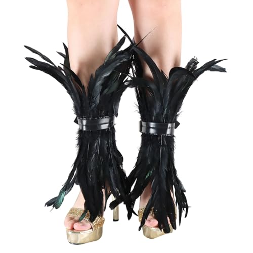 SUMMITDRAGON Fashion Plumage Fuß Schmuck Verstellbare Knöchelmanschette Für Halloween Feierlichkeiten Tanzdarstellungen Themen Kostümpartys Halloween Feder Knöchelmanschetten von SUMMITDRAGON