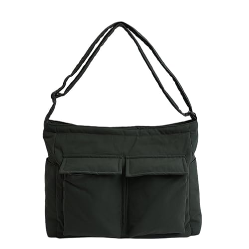 SUMMITDRAGON Feste Farben Leinwand Umhängetasche Leichtes Carryall Geräumiger Fach Crossbody Taschen Perfekt Für Einkaufsreisen Arbeiten Strukturierter Quadratischer Tasche von SUMMITDRAGON