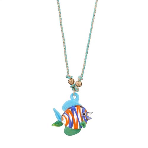 SUMMITDRAGON Fischcharme Halskette Einzigartiger Multifauntaler Nackenschmuck Anhänger Für Frauen Die Markante Stile Trendy Glasanhänger Halskette Suchen von SUMMITDRAGON