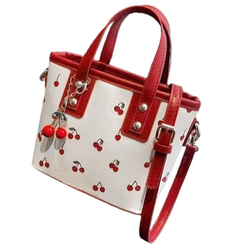 SUMMITDRAGON Frauen Umhängetaschen Ästhetische Crossbody Obst Boten PU Leder Eimer Stilvolle Handtasche Und Geldbörse Frauen Eimer Stylish Schulter Kirsch Crossbody Für Jeden Tag von SUMMITDRAGON