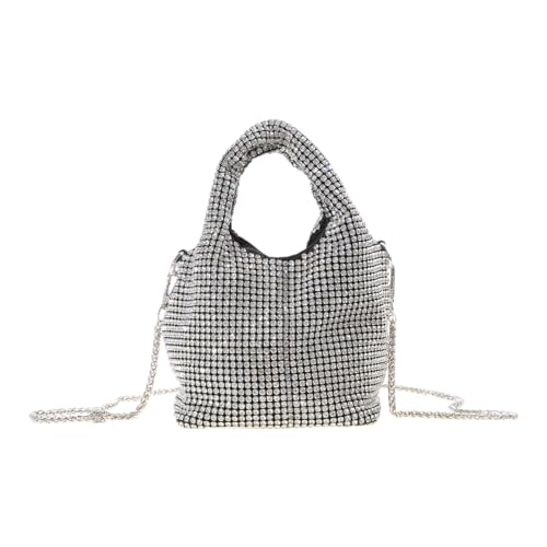 SUMMITDRAGON Frauen Voller Diamant Handtasche Strasskupplungsbeutel Eimer Form Abend Umhängetasche Für Party Prom Cocktail Eimer Tasche von SUMMITDRAGON