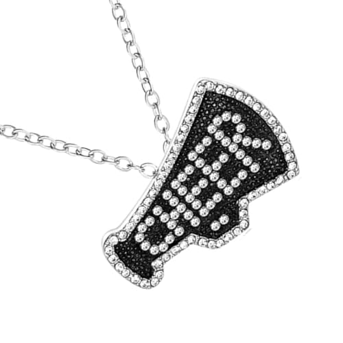 SUMMITDRAGON Funkelnde Diamanten Jubeln Megaphonanhänger Halskette Für Sportliebhaber Und Cheerleader Leichter Schmuck Sparkly Cheerleader Anhängerkette von SUMMITDRAGON