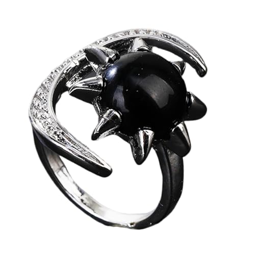 SUMMITDRAGON Handgefertigter Mond Und Sternkristallschmuck Hypoallergen Natürliche Edelsteine Ringe Handgefertigte Fingerzubehör Mystical Star Moon Party von SUMMITDRAGON