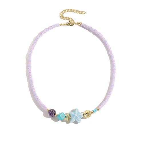 SUMMITDRAGON Handgefertigter Strandcharme Halskette Böhmenhalle Nackenkette Stylish Schmuckgeschenk Geschenk Sea Charme Geburtstagsgeschenk Handgefertigter Schmuck Schmuck von SUMMITDRAGON