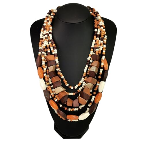 SUMMITDRAGON Indische Afrikanische Perlen Halskette Schmuck Geschenk Einzigartige Böhmische Stile Holz Halskette Einzigartig von SUMMITDRAGON