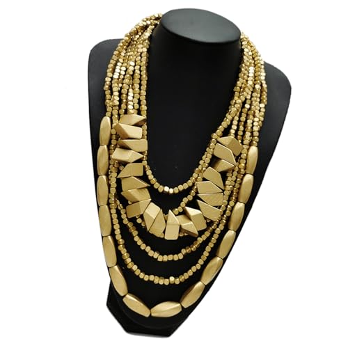 SUMMITDRAGON Indische Afrikanische Perlen Halskette Schmuck Geschenk Einzigartige Böhmische Stile Holz Halskette Einzigartig von SUMMITDRAGON