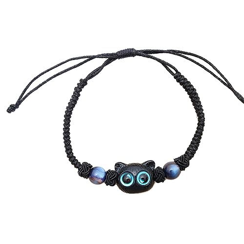 SUMMITDRAGON Katzenperlen Armband Geschnitztes Katzenarmband Geflochten von SUMMITDRAGON