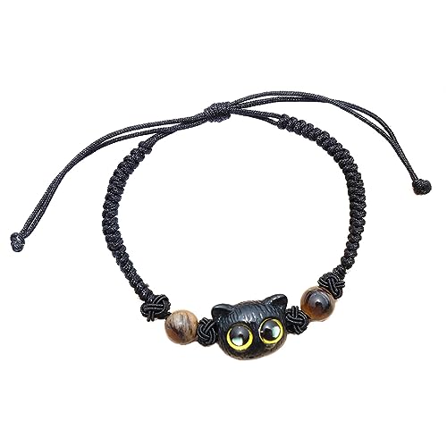 SUMMITDRAGON Katzenperlen Armband Geschnitztes Katzenarmband Geflochten von SUMMITDRAGON