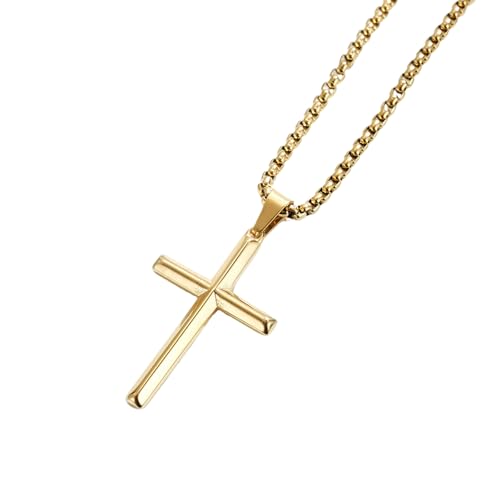 SUMMITDRAGON Kruzifix Anhänger Halskette Hypoallergenik Kette Neckkette Mit Glauben Anhänger Religiöser Schlüsselbeutel Kettenzubehör Schwarzkruzifix von SUMMITDRAGON