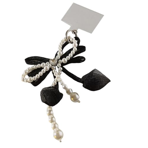 SUMMITDRAGON Lace Bowknot Telefonkette Mit Kunstperlen Perlen Butterfly Knot Mobiltelefon Anhänger Stylish Smartphones Und Geldbörsen Schmetterlingsknoten Anhänger von SUMMITDRAGON