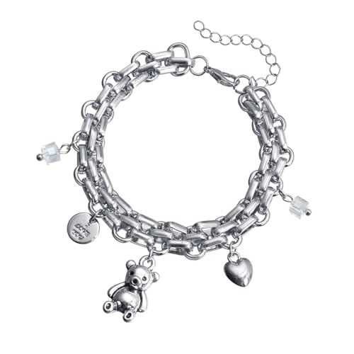 SUMMITDRAGON Legiertes Herzbär Anhänger Halskette Für Frauen Modische Armbandkette Mit Eleganten Designs Casual Wear Personalisierung Geschenke von SUMMITDRAGON