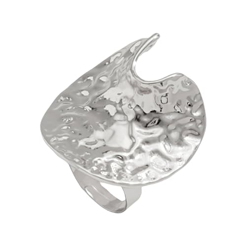 SUMMITDRAGON Metal Statement Ringe Unregelmäßige Gehämmerte Fingerringe Verstellbare Offene Bandlegierung Mode Schmuckgeschenk Für Ihren Modischen Stapelbaren Set von SUMMITDRAGON