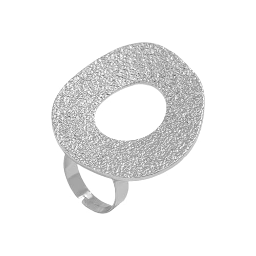 SUMMITDRAGON Metal Statement Ringe Unregelmäßige Gehämmerte Fingerringe Verstellbare Offene Bandlegierung Mode Schmuckgeschenk Für Ihren Modischen Stapelbaren Set von SUMMITDRAGON
