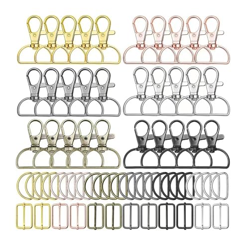 SUMMITDRAGON Metall Drehscheibe Lanyard Hooks Und Split Schlüsselringe Kettenhakenschlüsselketten Hummerschlüssel Für Beutel Und Brieftaschendekoration D Geformter Schlüsselbund von SUMMITDRAGON