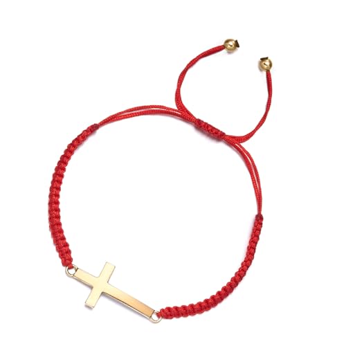 SUMMITDRAGON Mode Crucifix Pendellarmband Für Männer Und Frauen Geflochtene Seilhaltristband Einstellbare Länge Handchain Juwely Alltags Verschleiß Armband von SUMMITDRAGON