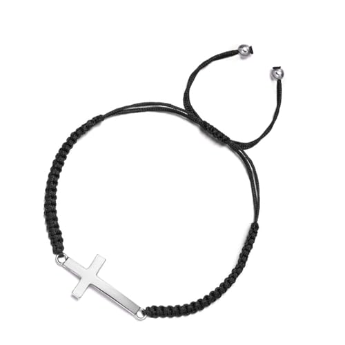 SUMMITDRAGON Mode Crucifix Pendellarmband Für Männer Und Frauen Geflochtene Seilhaltristband Einstellbare Länge Handchain Juwely Alltags Verschleiß Armband von SUMMITDRAGON